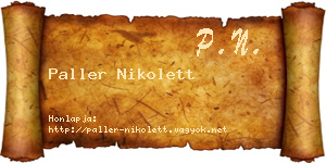 Paller Nikolett névjegykártya